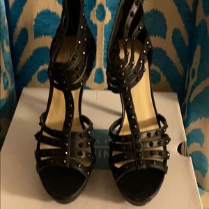 Call it Spring Black Spiked heels